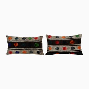 Striped Tribal Wool Cushion Covers, 2010s, Set of 2