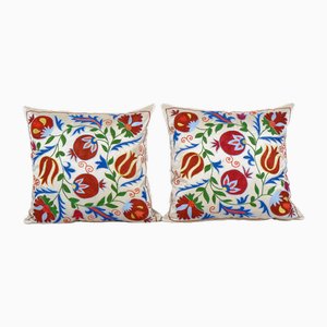 Suzani Ethnic Silk Cushion Covers, 2010s, Set of 2