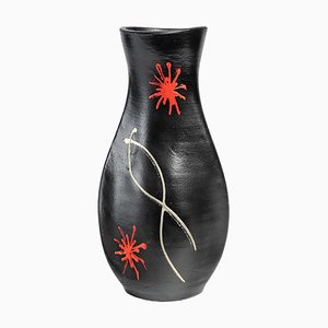 Bemalte Terrakotta Vase, 1950er