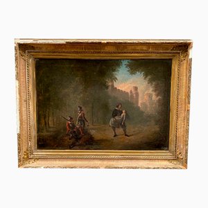 Oil On Canvas 19th Renaissance Battle By G. Vermot 1830