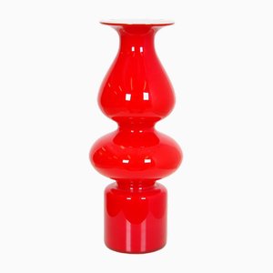 Red Glass Vase from Holmegaard