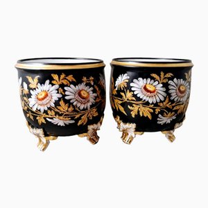 Napoleon III French Cachepots in Porcelain, 1880s, Set of 2