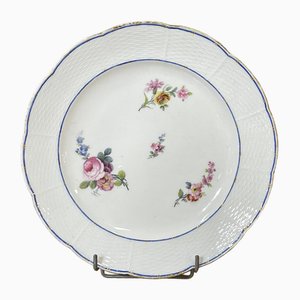 Assiette en Porcelaine avec Polychromie & Fleurs 18ème Siècle de Sèvres