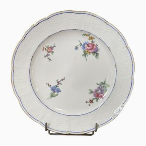 Assiette en Porcelaine avec Polychromie & Fleurs 18ème Siècle de Sèvres