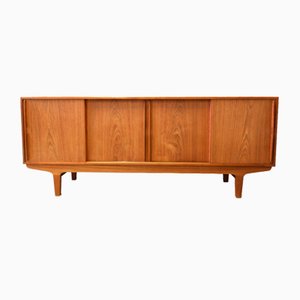 Credenza in teak con ante scorrevoli, Danimarca, anni '60