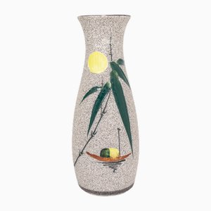 Vase Mid-Century à Motifs Palmiers, 1960s