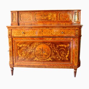 Credenza with Richerly Inlaid Neoclassical Lift, 1990s