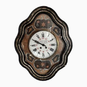 Reloj de pared victoriano francés antiguo, década de 1860