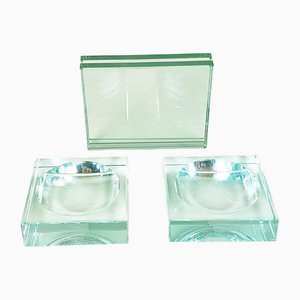 Cut Glass Ashtrays & Picture Frame from Gallotti & Radice, 1980s, Set of 3