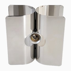 Space Age Wall Light in Stainless Steel in the style of Michel Boyer, 1970s