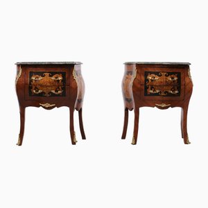 Louis XVI Style Nightstands with Marble Tops, Italy, 1950s, Set of 2