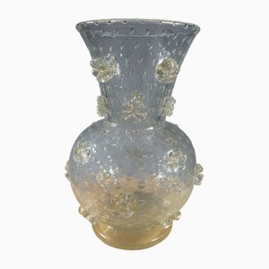 Vaso in vetro di Murano e cristallo dorato di Barovier & Toso