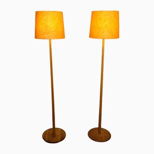 Lampadaires Aneta en Chêne, Suède, 1960s, Set de 2