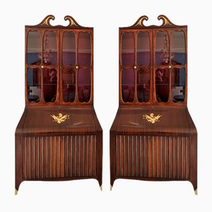 Trumeau Bookcases in Mahogany from Paolo Buffa, 1950s, Set of 2