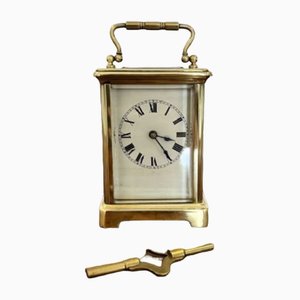 Victorian French Brass Carriage Clock, 1890s