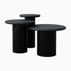 Raindrop Side Table Set in Black Oak and Patinated by Fred Rigby Studio, Set of 3