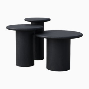 Table d'Appoint Raindrop en Chêne Noir et Chêne Noir par Fred Rigby Studio, Set de 3