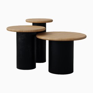 Raindrop Side Table Set in Oak and Patinated by Fred Rigby Studio, Set of 3