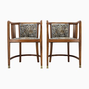 Antique Reupholstered Armchairs, 1900, Set of 2