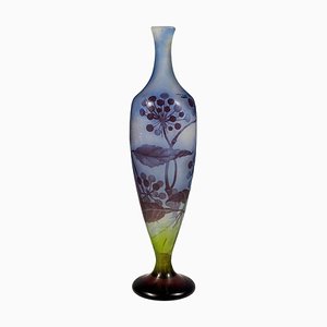 French Art Nouveau Cameo Vase by Émile Gallé, 1890s