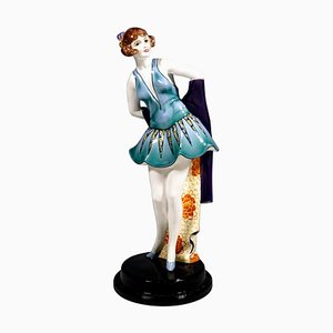 Art Deco Standing Dancer Figurine by Wilhelm Thomasch, 1920s