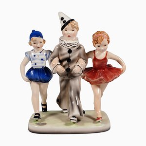 Figurine Trois Enfants Marchant par Dakon, 1930s
