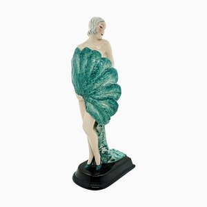 Figurine Fan Lady Art Déco par Stephan Dakon, 1930