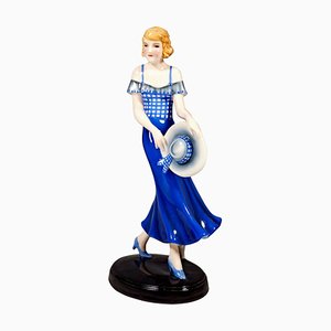 Figurine Fille avec Chapeau Art Déco par Stephan Dakon, 1935