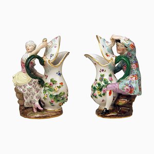 Models 1234 907 Figurines with Jug Pitcher by Eberlein for Meissen, 1850, Set of 2