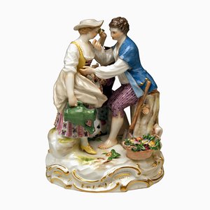 Couple de Jardinier Modèle B 28 Rococo Garments par Acier pour Meissen, 1870