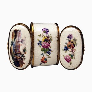 Painted Dual Lidded Rococo Box from Meissen, 1750