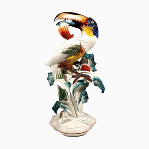 Large Meissen Toucan with Fruit in Beak Figure by Paul Walther, 20th Century