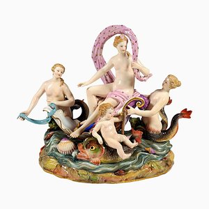 Allegorical The Water Group by M.V. Acier for Meissen Porcelain, Germany, 1860s