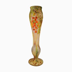 Grand Vase Camée Art Nouveau à Décor de Rose Musquée de Daum Nancy, France, 1910s