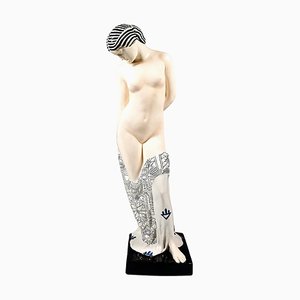 Large Art Deco Helena Allegory of Beauty Figurine from Goldscheider Manufactory of Vienna, 1920