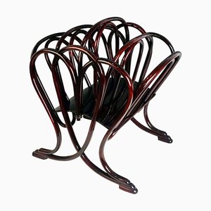 Model 11801 Magazine Rack in Stained Beech and Mahogany from Gebrüder Thonet Vienna GmbH, 1904s