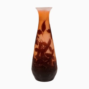 Vase im Jugendstil mit Clematis Dekor von Emile Gallé, Frankreich 1903/04, 1890er