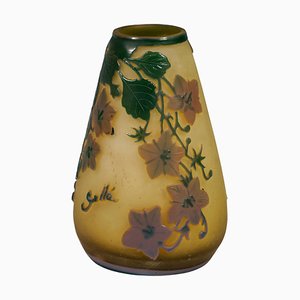 Art Nouveau Style Vase with Clematis Decor from Emile Gallé, France, 1906s