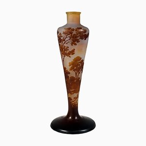 Jugendstil Cameo Vase mit Seascape Dekor von Émile Gallé, Frankreich, 1904, 1890er