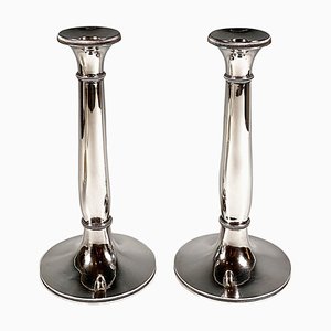 Antique Viennese Silver Candle Holders by Leopold Kuhn, 1827, Set of 2