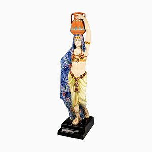 Grande Figurine Porteur d'Eau Art Déco par Josef Lorenzl pour Goldscheider Manufactory of Vienna, 1925s