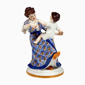 Art Nouveau Group Mother with Child by Paul Helmig for Meissen, Germany, 1912