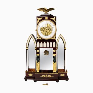 Empire Mantle Mantel Table Chiming Clock, Caryatides Austria, Vienna