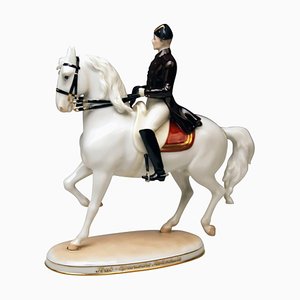 Figura española vintage de escuela de equitación modelo 1592, años 50
