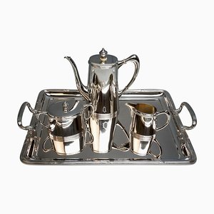 Service à Café 4 Pièces Art Nouveau Viennois en Argent, Vincenz Mayers Sons, 1900s, Set de 4