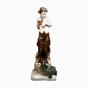 Large Porcelain Figure Faun with Crocodile from Rosenthal Selb, Germany, 1920s