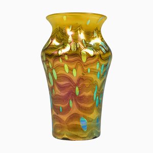 Art Nouveau Vase Metallic Yellow Cytisus from Loetz, Bohemia, 1902