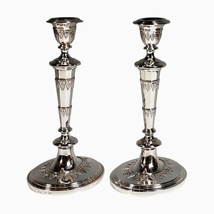 Art Nouveau Viennese Silver Candleholders by Rudolf Steiner, 1900s, Set of 2
