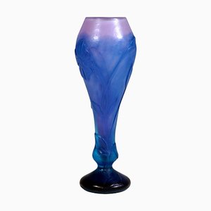 Very Daum Nancy Jugendstil Cameo Vase mit Blumendekor Frankreich 1895/1900, 1890er