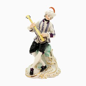 Guitar Player Figurine from Frankenthal, Nymphenburg, Germany, 1923